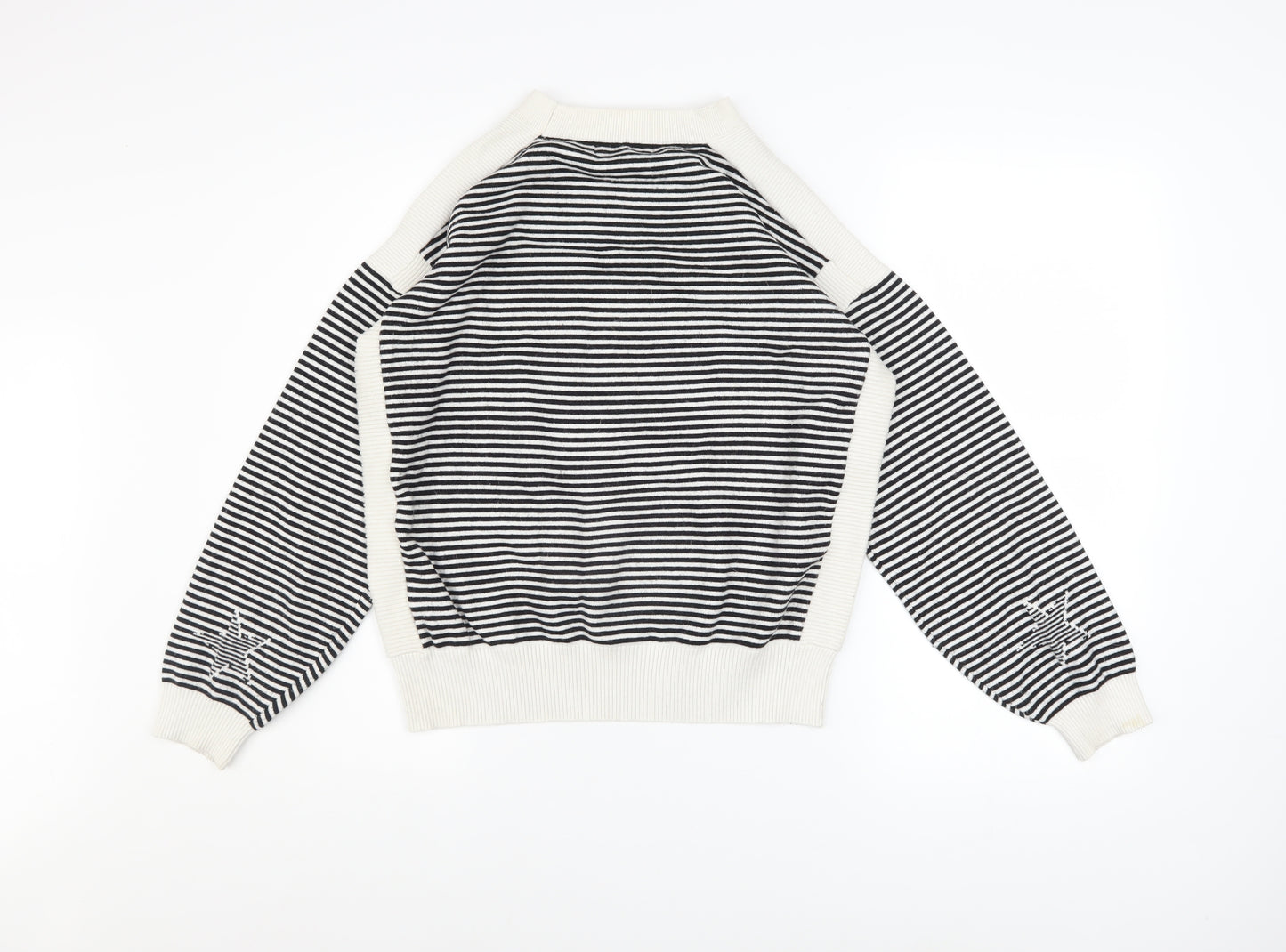 Marks and Spencer Women's Black Striped Star Jumper Size M