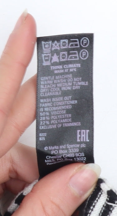 Marks and Spencer Women's Black Striped Star Jumper Size M