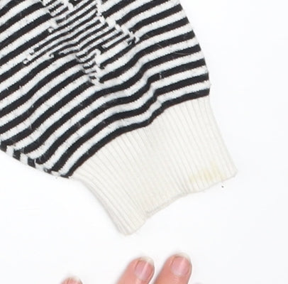 Marks and Spencer Women's Black Striped Star Jumper Size M