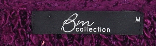 BM Collection Women's Purple Sequin Knit Cardigan M