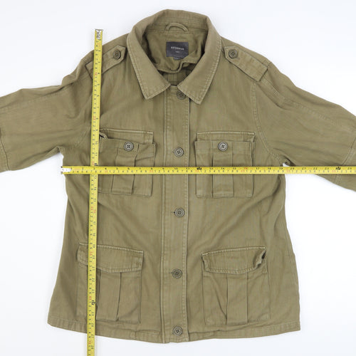 Next Women's Green Military Style Cotton Jacket Size 14