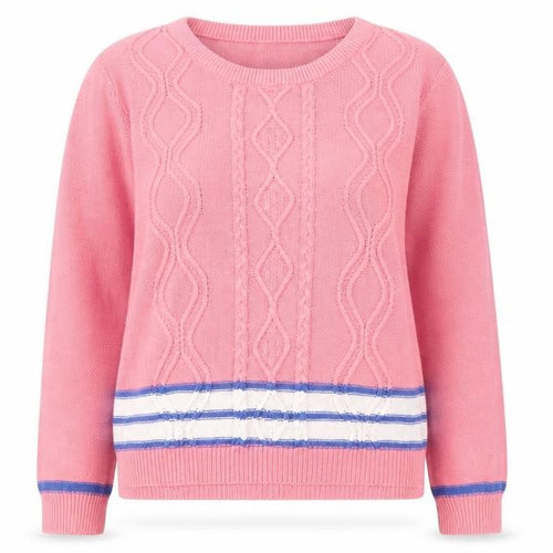 Peacocks Women’s Pink Cotton Cable-Knit Jumper Size L
