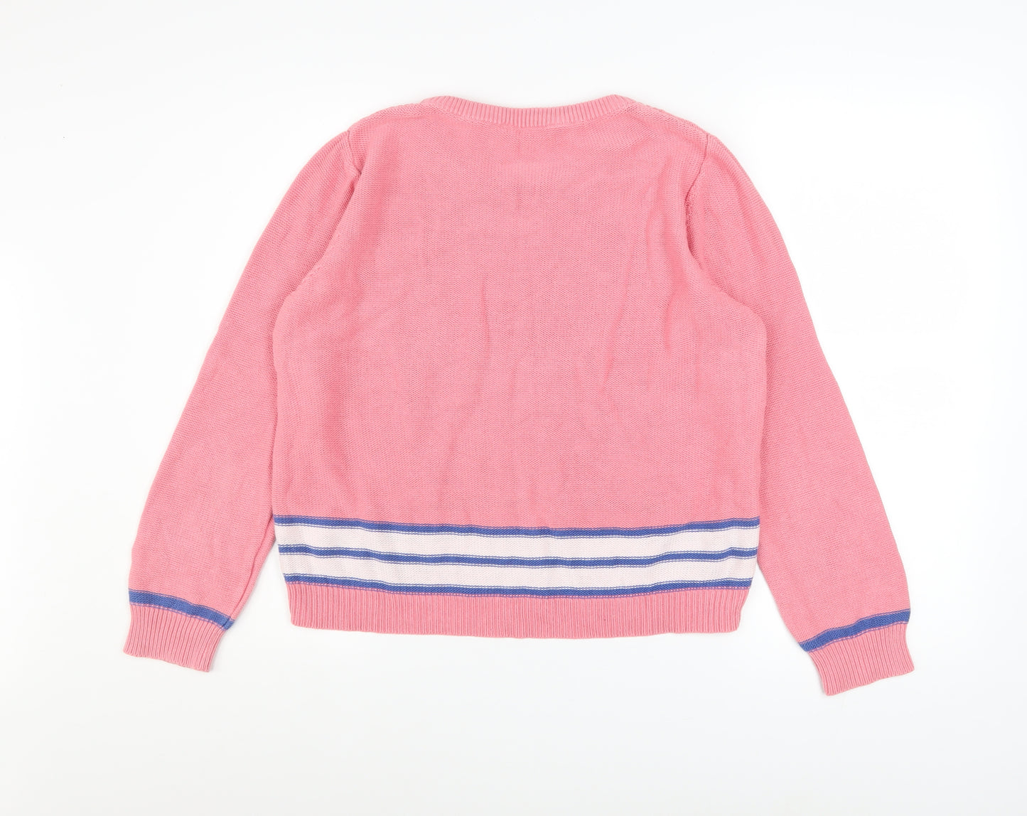 Peacocks Women’s Pink Cotton Cable-Knit Jumper Size L