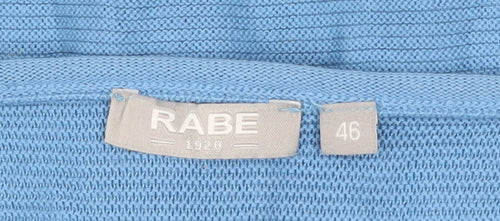 Rabe Women Blue Cotton Blend Zip Knit Jacket Size 18