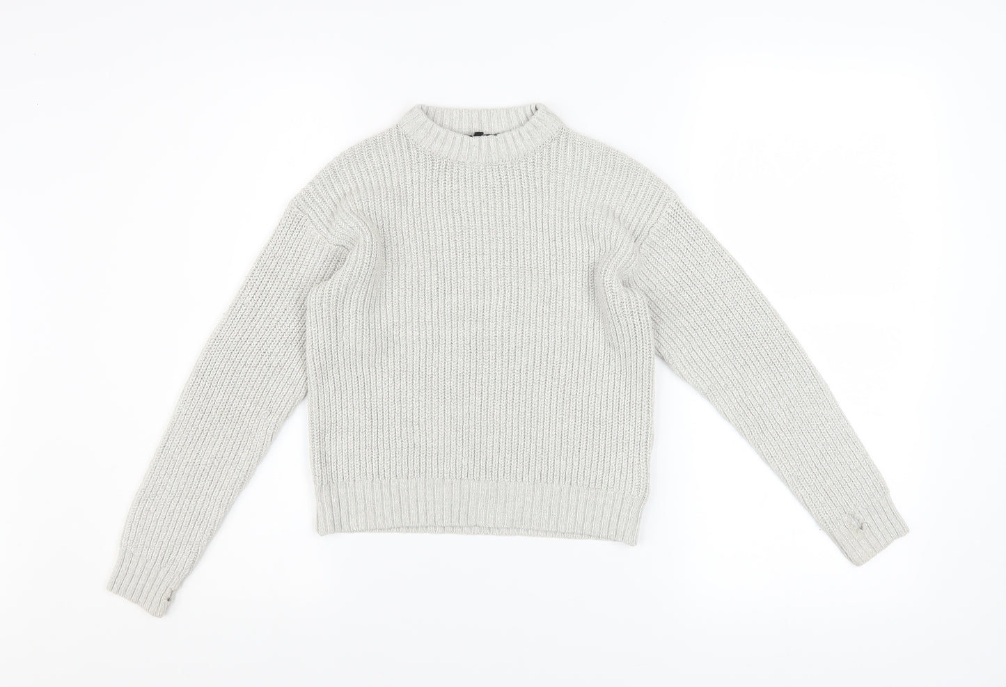 Mile End Girls Grey Metallic Knit Pullover Jumper Size 10