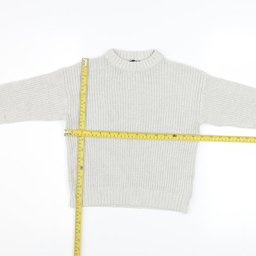 Mile End Girls Grey Metallic Knit Pullover Jumper Size 10