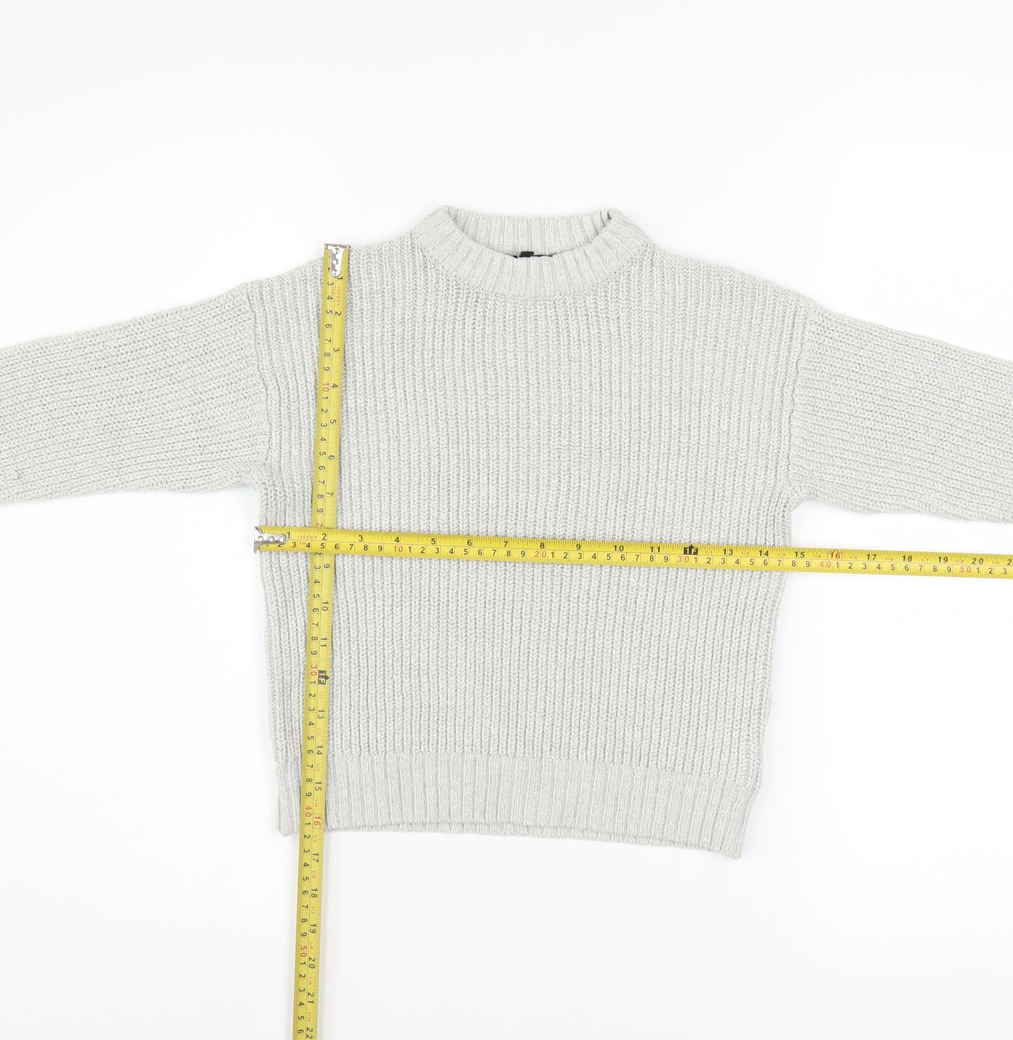 Mile End Girls Grey Metallic Knit Pullover Jumper Size 10