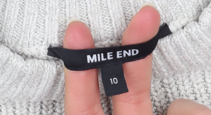 Mile End Girls Grey Metallic Knit Pullover Jumper Size 10