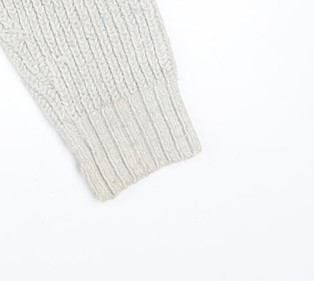 Mile End Girls Grey Metallic Knit Pullover Jumper Size 10