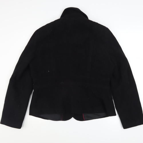 Marks and Spencer Womens Black Wool Blend Blazer Jacket UK 16