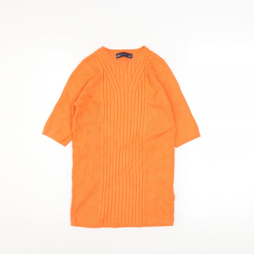 Marks and Spencer Womens Orange Knit 3/4 Sleeve Basic T-Shirt M