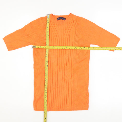 Marks and Spencer Womens Orange Knit 3/4 Sleeve Basic T-Shirt M
