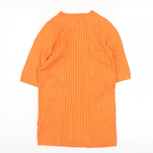 Marks and Spencer Womens Orange Knit 3/4 Sleeve Basic T-Shirt M