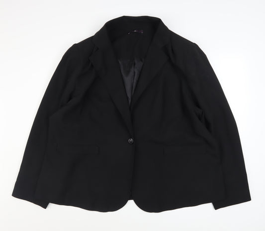 Evans Women’s Black Single-Breasted Blazer Size 28 Polyester