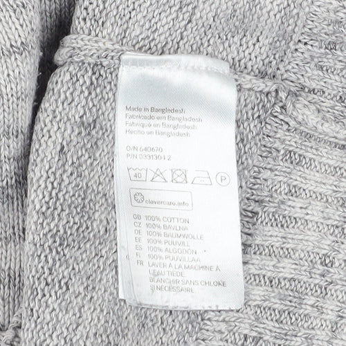 L.O.G.G. Men's Grey Cotton 1/2 Zip High Neck Jumper M