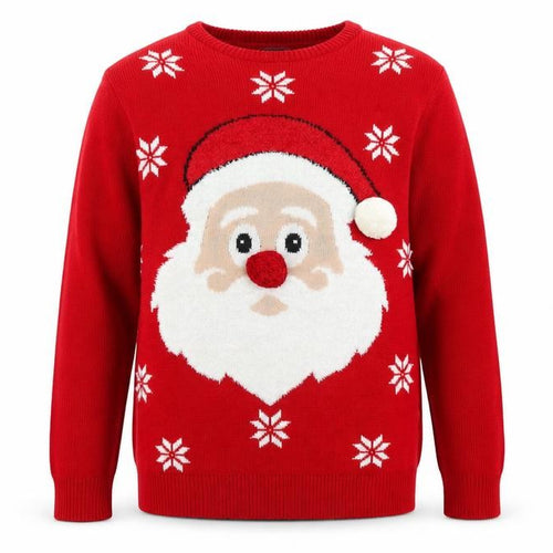Merry Christmas Men's Red Santa Graphic Knit Jumper Size L