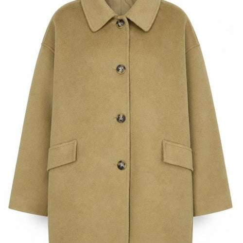 Marks and Spencer Women Beige Overcoat Size 22 Petite Classic Style