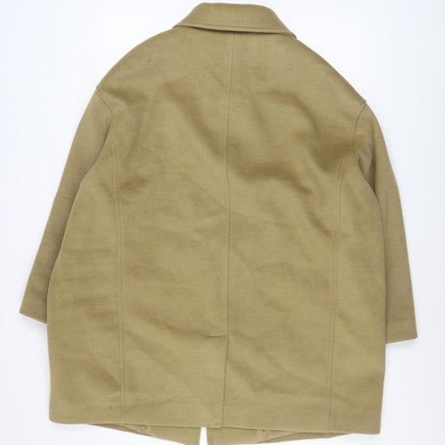Marks and Spencer Women Beige Overcoat Size 22 Petite Classic Style