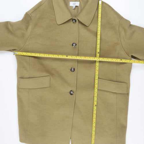 Marks and Spencer Women Beige Overcoat Size 22 Petite Classic Style