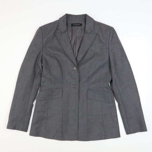 Press & Bastyan Women's Grey Size 14 Classic Two-Button Blazer