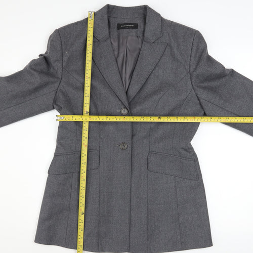 Press & Bastyan Women's Grey Size 14 Classic Two-Button Blazer