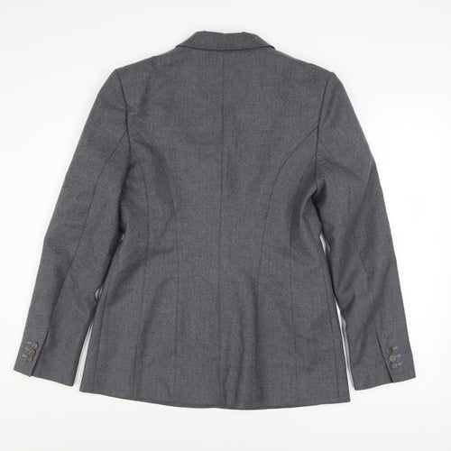Press & Bastyan Women's Grey Size 14 Classic Two-Button Blazer