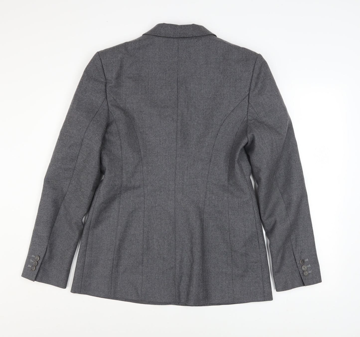Press & Bastyan Women's Grey Size 14 Classic Two-Button Blazer