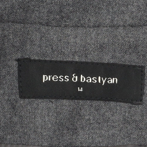Press & Bastyan Women's Grey Size 14 Classic Two-Button Blazer