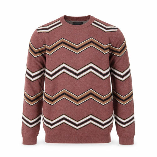 ASOS Men's Brown Geometric Crew Neck Cotton Jumper XS