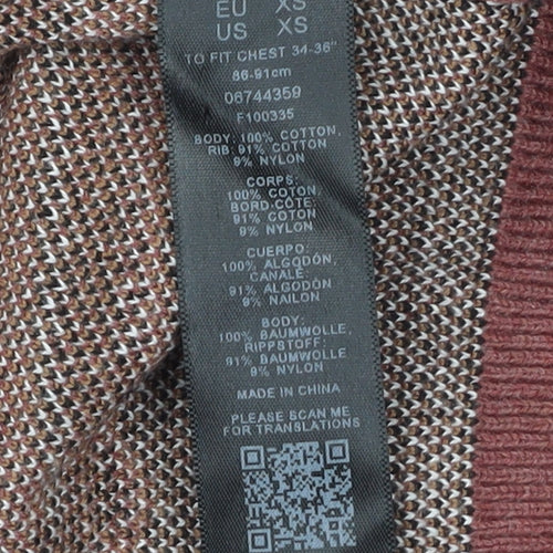 ASOS Men's Brown Geometric Crew Neck Cotton Jumper XS