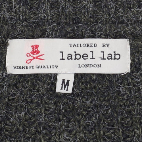 Label Lab Men's Grey Wool Blend Chunky Knit Jumper Size M