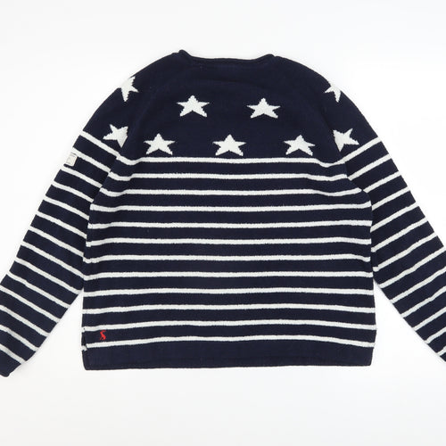 Joules Women's Navy White Star Stripe Pullover Sweatshirt Size 12
