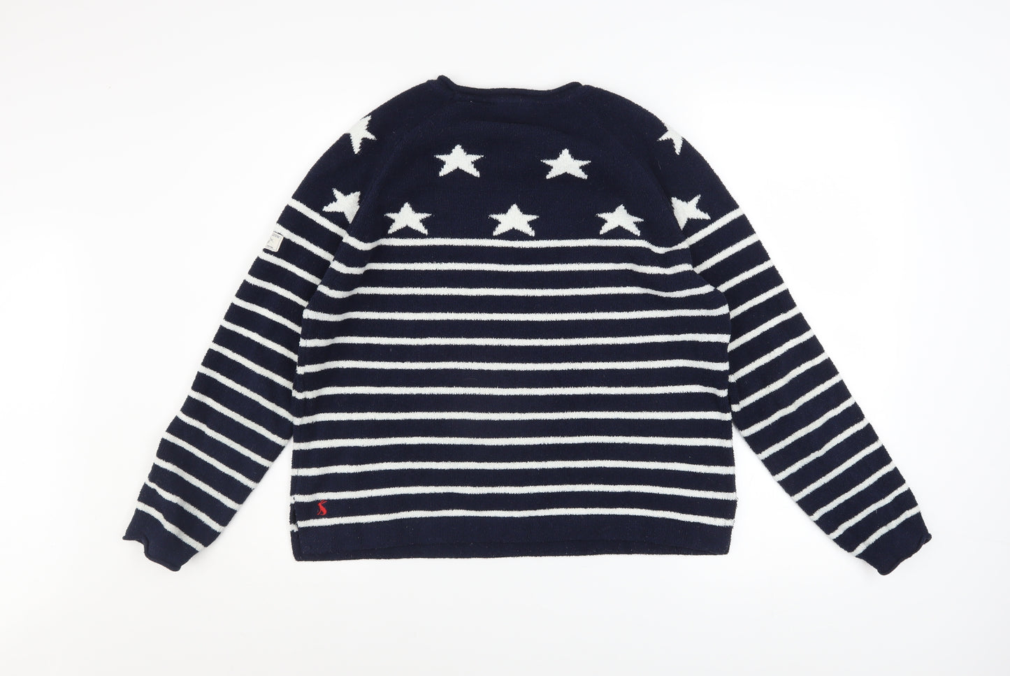 Joules Women's Navy White Star Stripe Pullover Sweatshirt Size 12