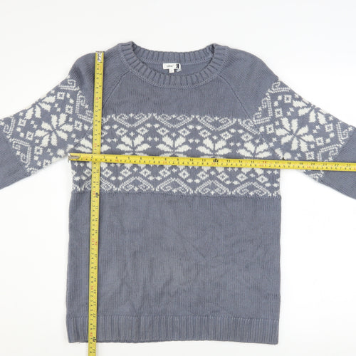 Signal Men's Grey Fair Isle Knit Jumper Size S Winter Pullover