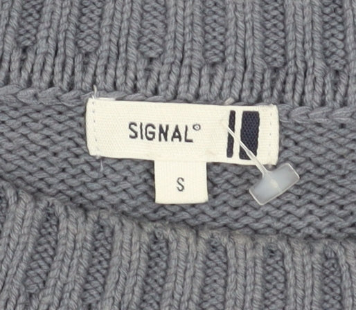Signal Men's Grey Fair Isle Knit Jumper Size S Winter Pullover