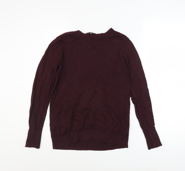 Warehouse Women’s Brown Long Sleeve Crew Neck Pullover Jumper UK 12