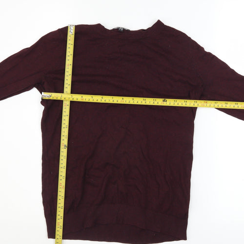 Warehouse Women’s Brown Long Sleeve Crew Neck Pullover Jumper UK 12