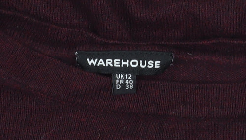 Warehouse Women’s Brown Long Sleeve Crew Neck Pullover Jumper UK 12
