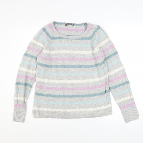 Laura Ashley Women’s Multicoloured Striped Crew Neck Jumper Size 12