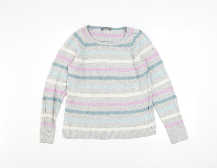 Laura Ashley Women’s Multicoloured Striped Crew Neck Jumper Size 12