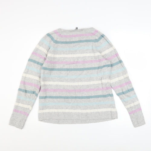 Laura Ashley Women’s Multicoloured Striped Crew Neck Jumper Size 12