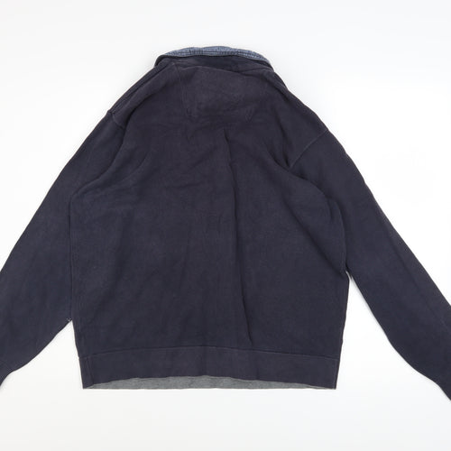 Marks and Spencer Blue Harbour Men’s Blue Medium Rugby Collar Sweatshirt