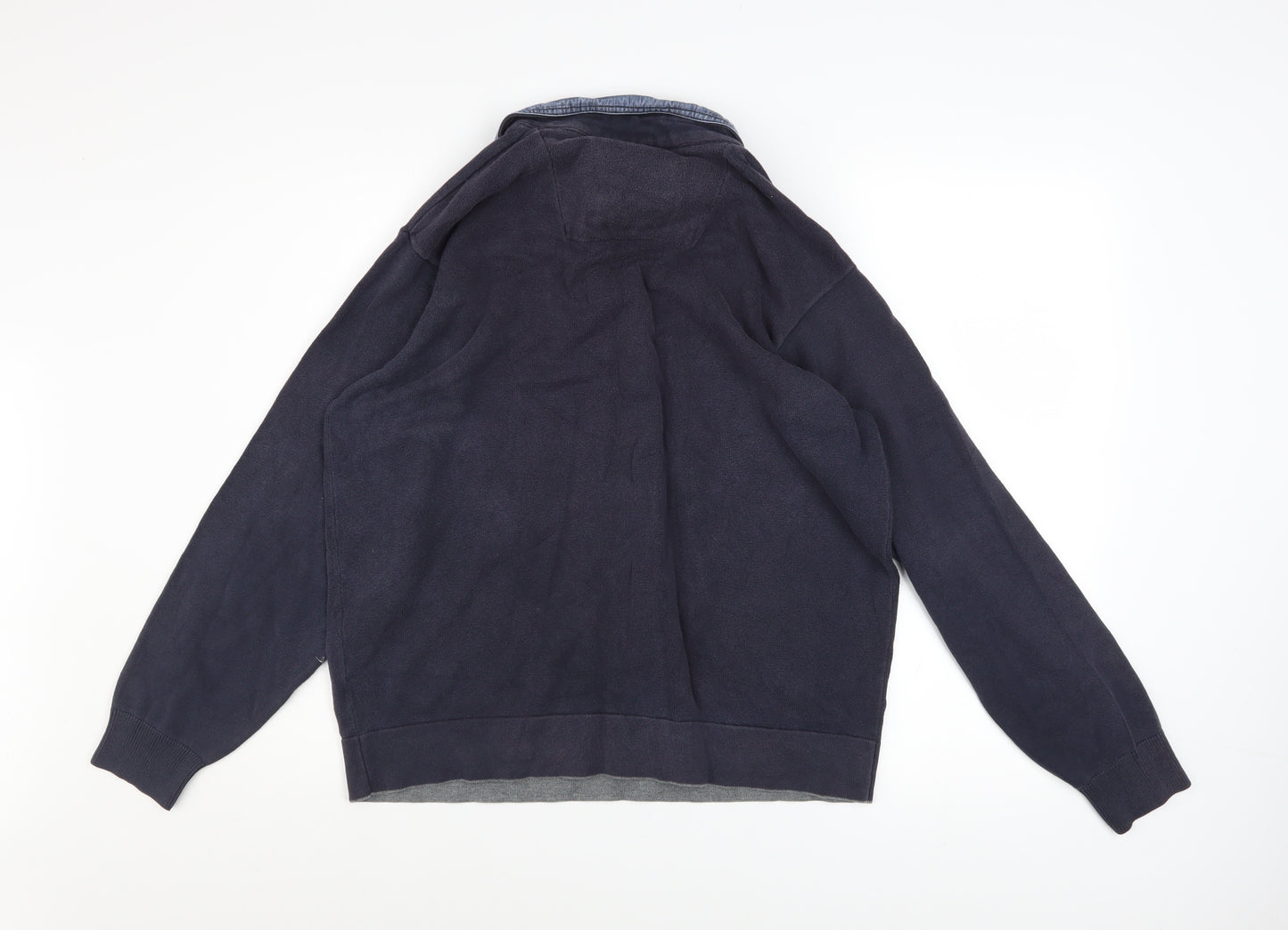 Marks and Spencer Blue Harbour Men’s Blue Medium Rugby Collar Sweatshirt
