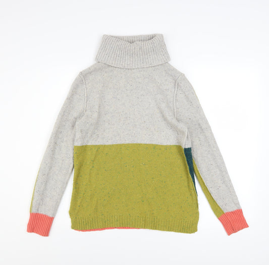 White Stuff Women’s Multicoloured Roll Neck Chunky Knit Jumper Size 10