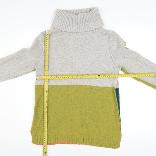 White Stuff Women’s Multicoloured Roll Neck Chunky Knit Jumper Size 10