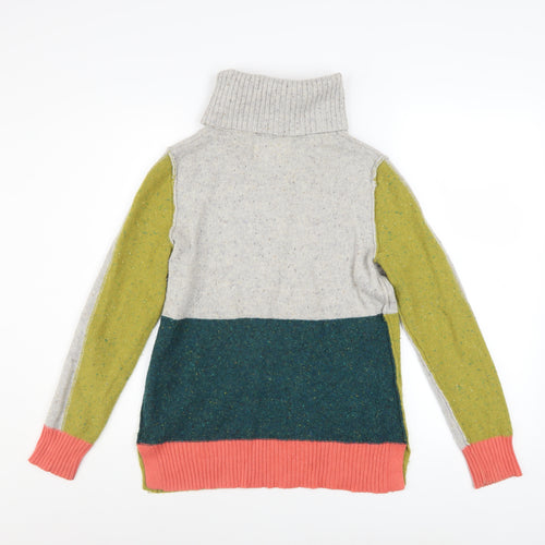 White Stuff Women’s Multicoloured Roll Neck Chunky Knit Jumper Size 10