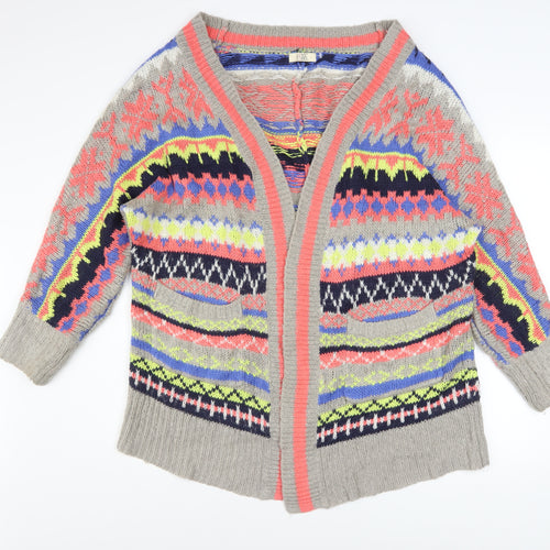 Love Label Women's Multicoloured Fair Isle Knit Cardigan M