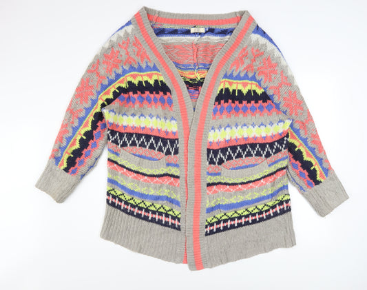 Love Label Women's Multicoloured Fair Isle Knit Cardigan M