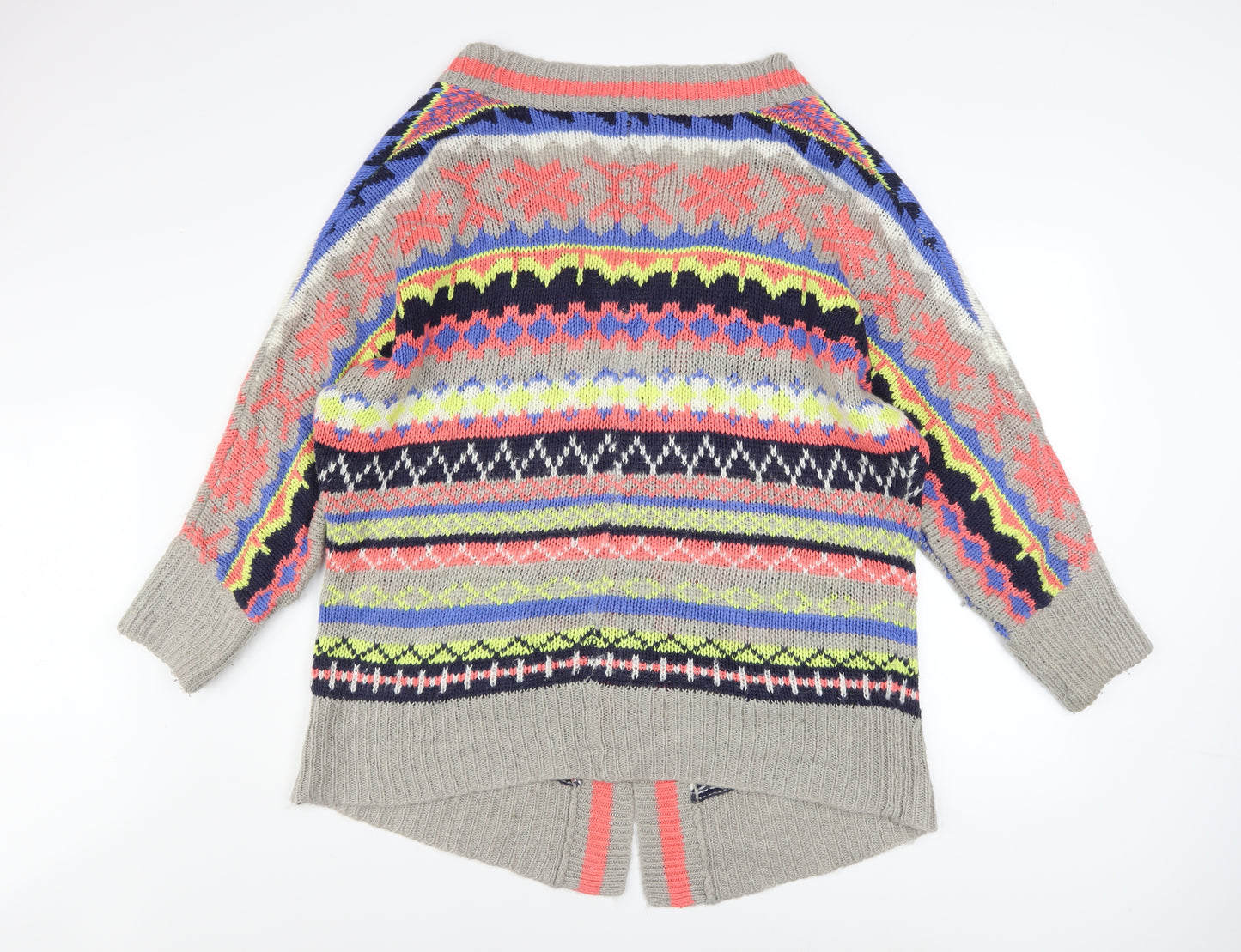 Love Label Women's Multicoloured Fair Isle Knit Cardigan M