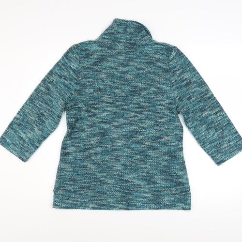 Klass Collection Women’s Blue Cowl Neck Knit 3/4 Sleeve Jumper Size M